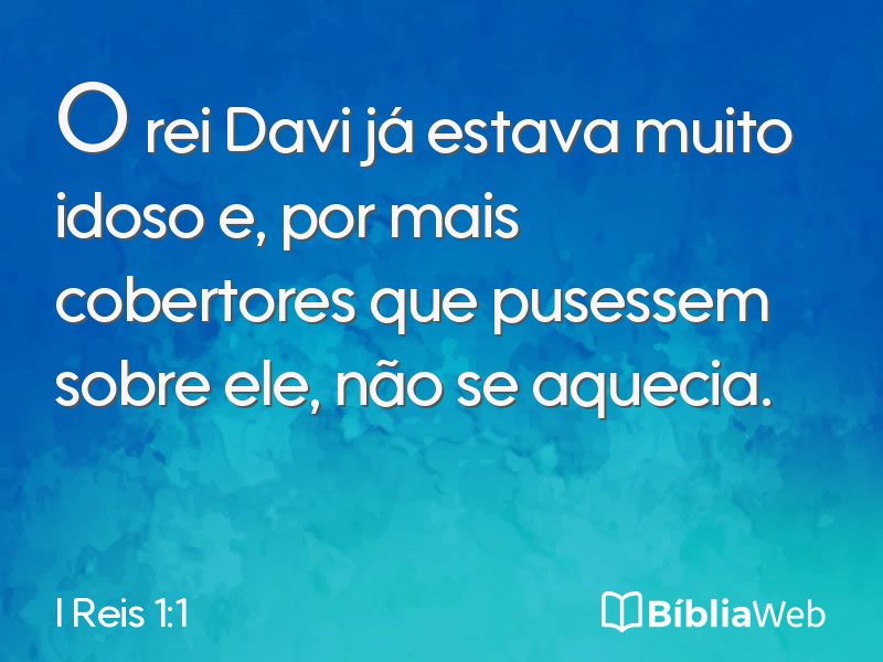 I Reis 1:1 em imagem para compartilhar