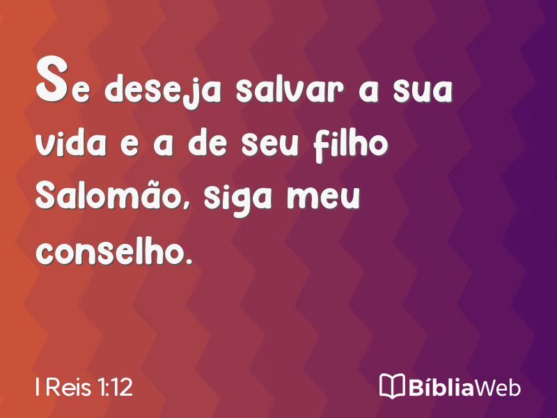 I Reis 1:12 em imagem para compartilhar