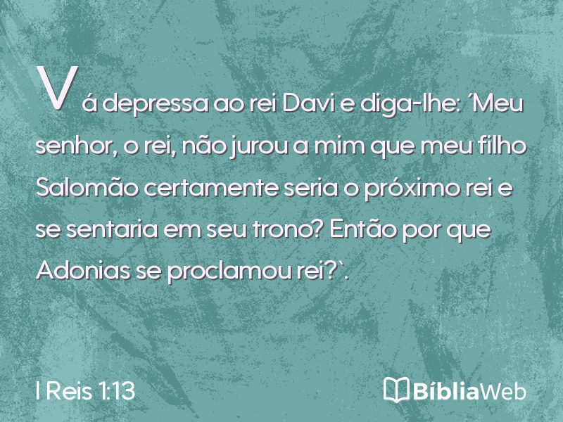 I Reis 1:13 em imagem para compartilhar
