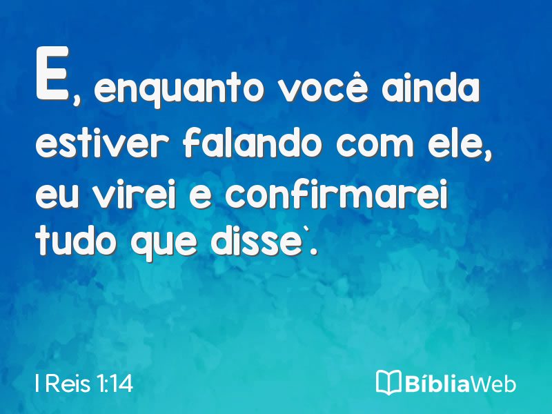 I Reis 1:14 em imagem para compartilhar