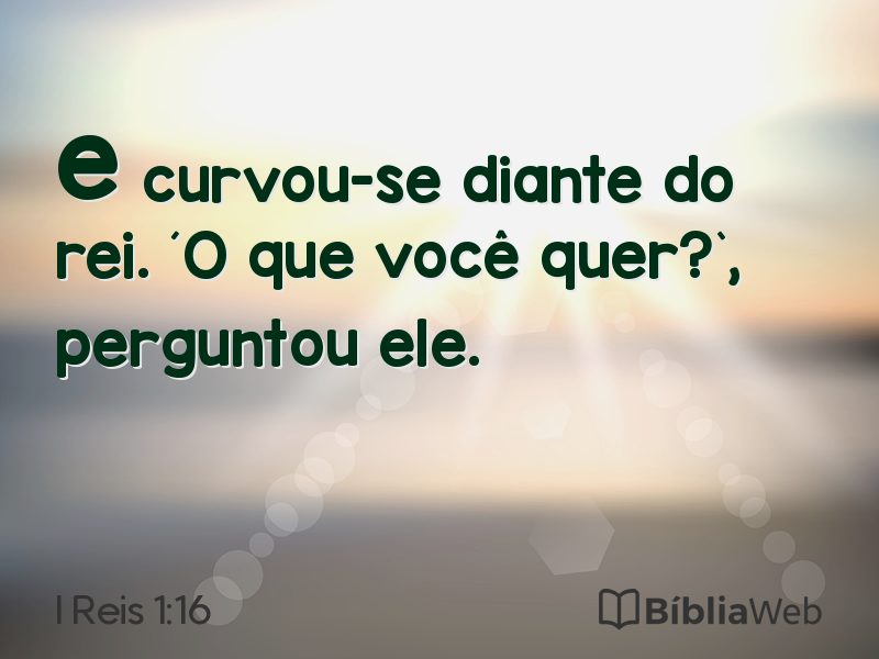 I Reis 1:16 em imagem para compartilhar
