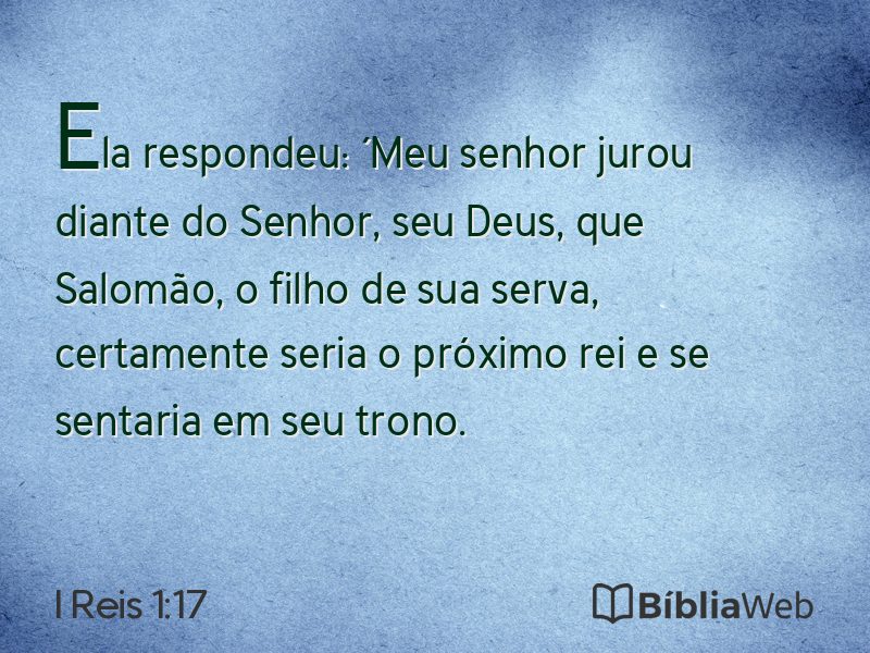 I Reis 1:17 em imagem para compartilhar