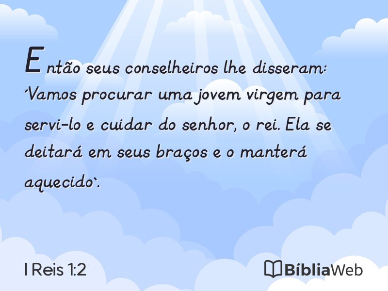 I Reis 1:2 em imagem para compartilhar