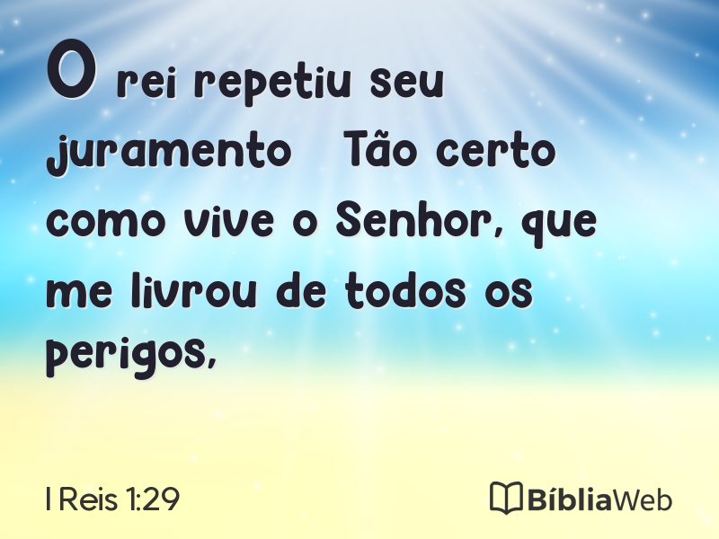 I Reis 1:29 em imagem para compartilhar