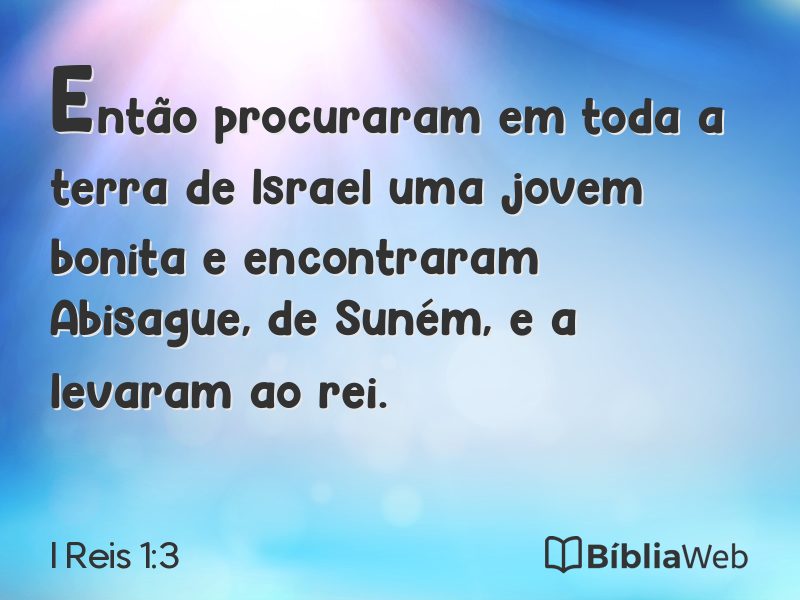 I Reis 1:3 em imagem para compartilhar