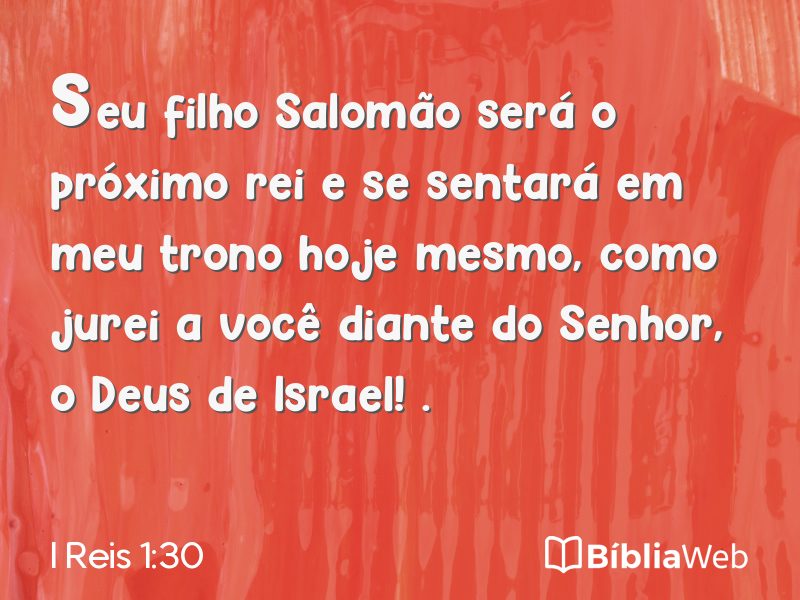 I Reis 1:30 em imagem para compartilhar