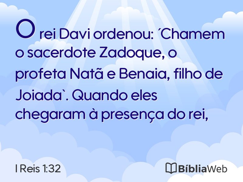 I Reis 1:32 em imagem para compartilhar