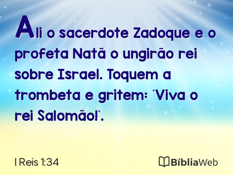 I Reis 1:34 em imagem para compartilhar