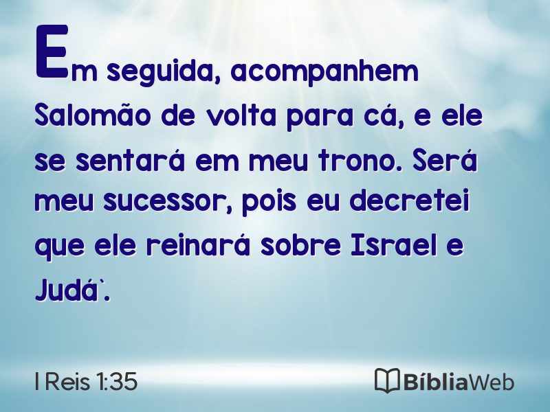 I Reis 1:35 em imagem para compartilhar