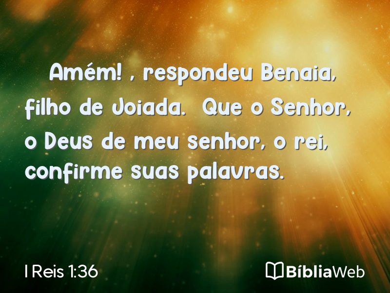 I Reis 1:36 em imagem para compartilhar