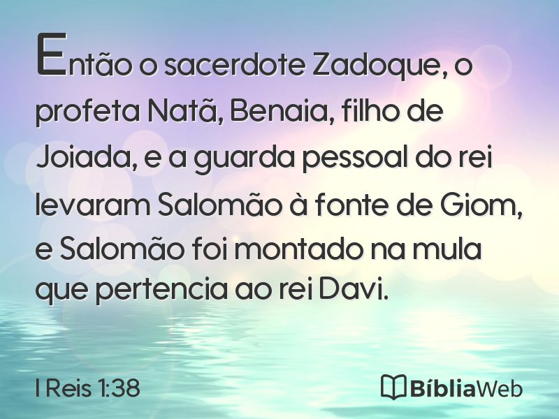 I Reis 1:38 em imagem para compartilhar