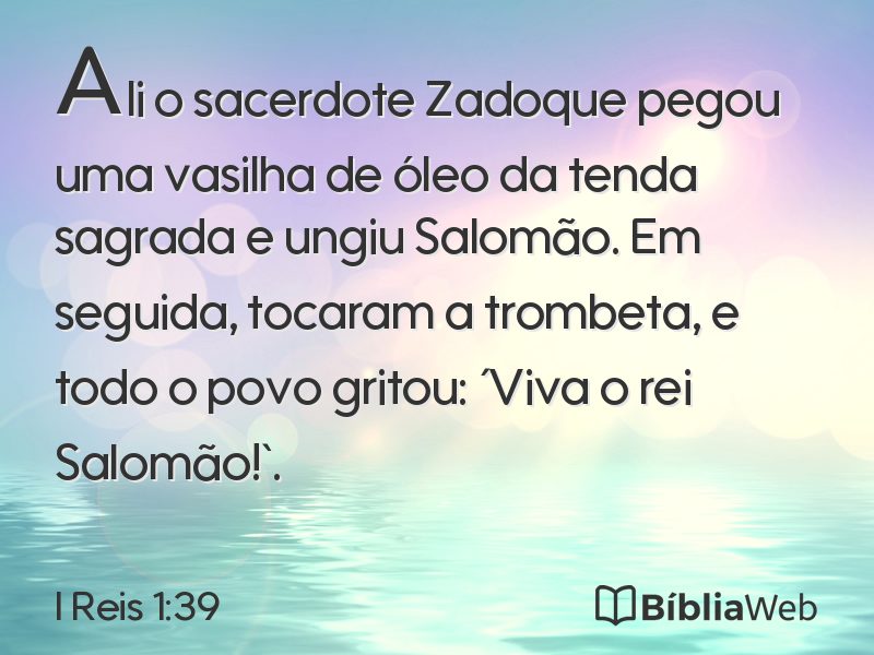 I Reis 1:39 em imagem para compartilhar