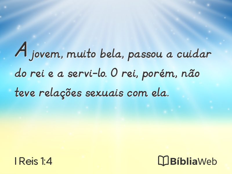 I Reis 1:4 em imagem para compartilhar