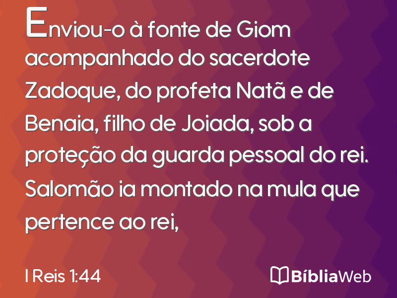 I Reis 1:44 em imagem para compartilhar