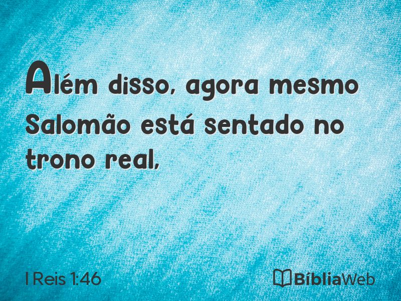 I Reis 1:46 em imagem para compartilhar