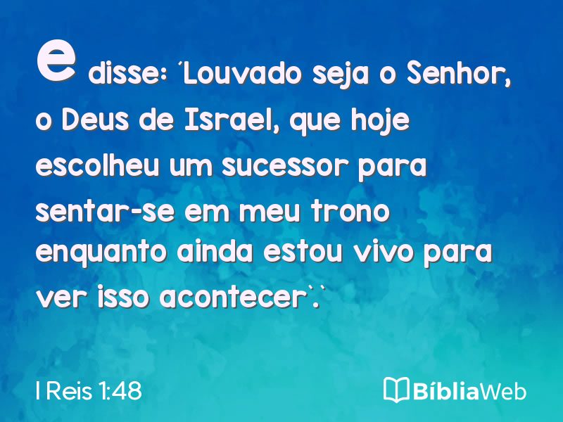 I Reis 1:48 em imagem para compartilhar