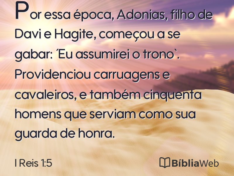 I Reis 1:5 em imagem para compartilhar