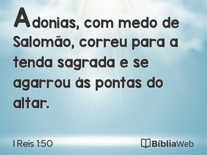 I Reis 1:50 em imagem para compartilhar