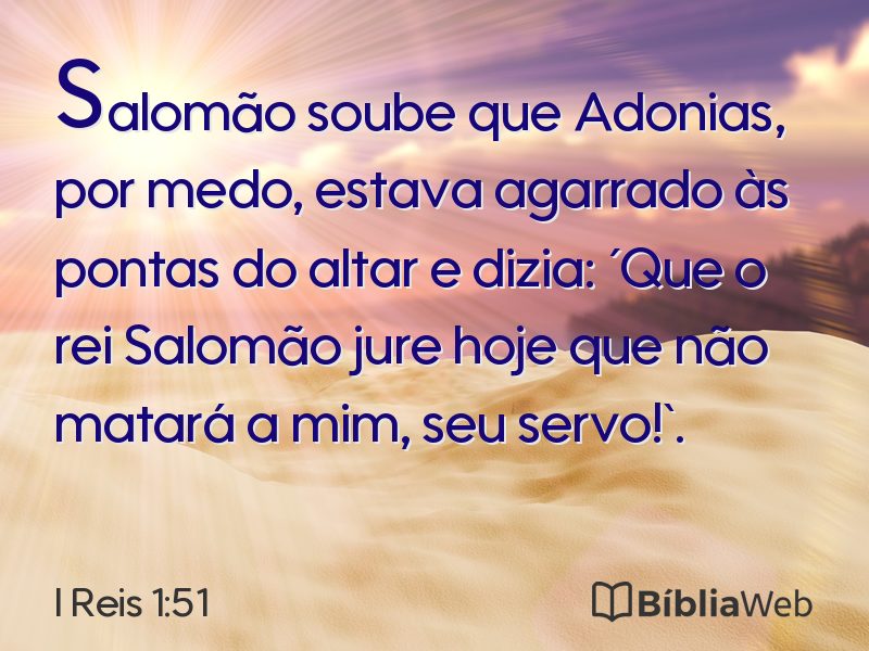 I Reis 1:51 em imagem para compartilhar