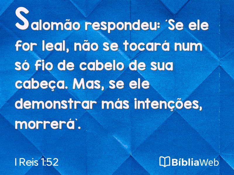 I Reis 1:52 em imagem para compartilhar