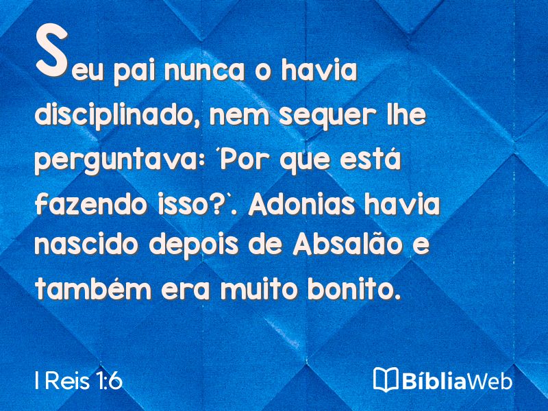I Reis 1:6 em imagem para compartilhar