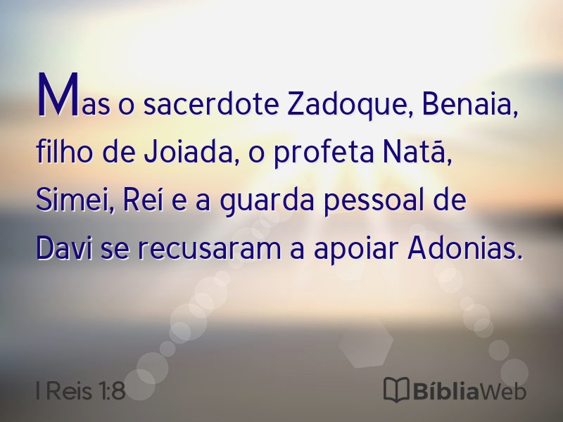 I Reis 1:8 em imagem para compartilhar