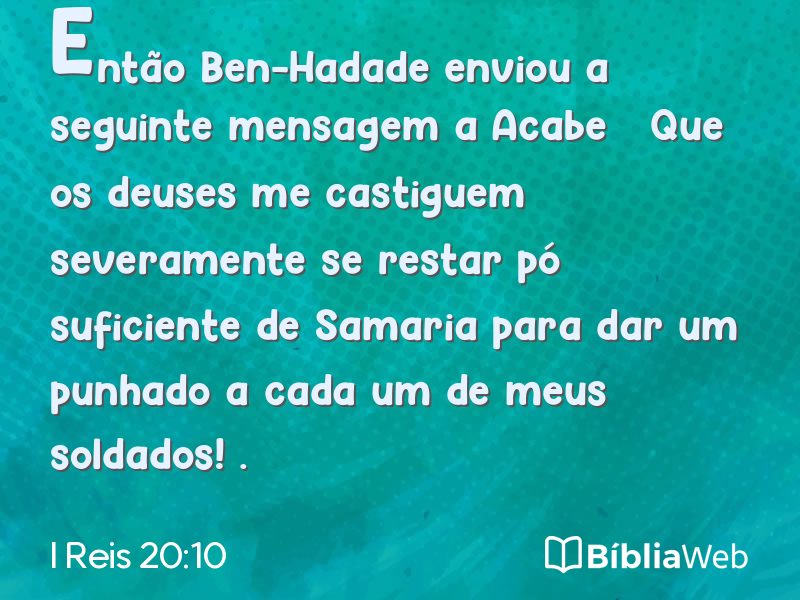 I Reis 20:10 em imagem para compartilhar