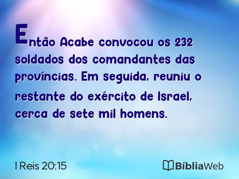 I Reis 20:15 em imagem para compartilhar
