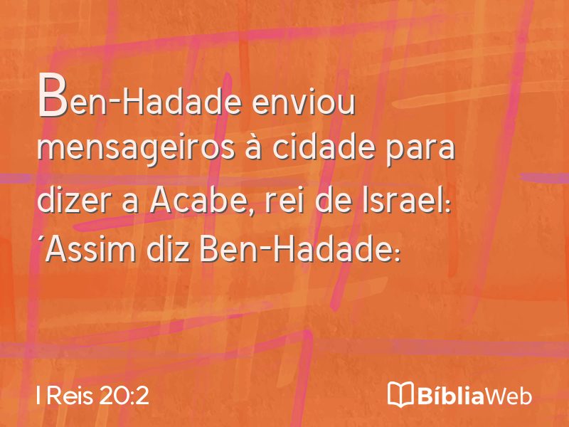 I Reis 20:2 em imagem para compartilhar