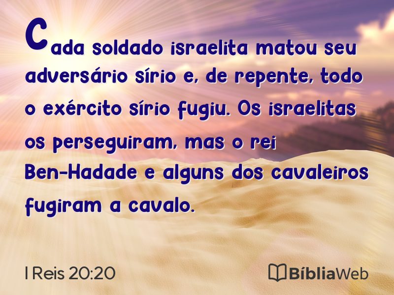 I Reis 20:20 em imagem para compartilhar