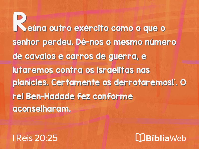 I Reis 20:25 em imagem para compartilhar