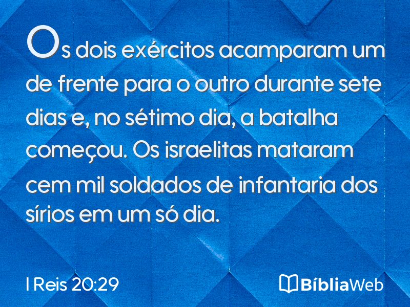 I Reis 20:29 em imagem para compartilhar
