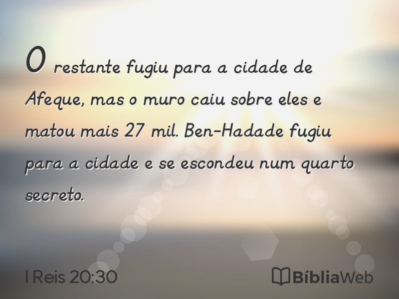 I Reis 20:30 em imagem para compartilhar