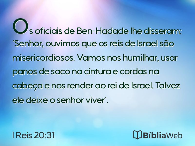 I Reis 20:31 em imagem para compartilhar