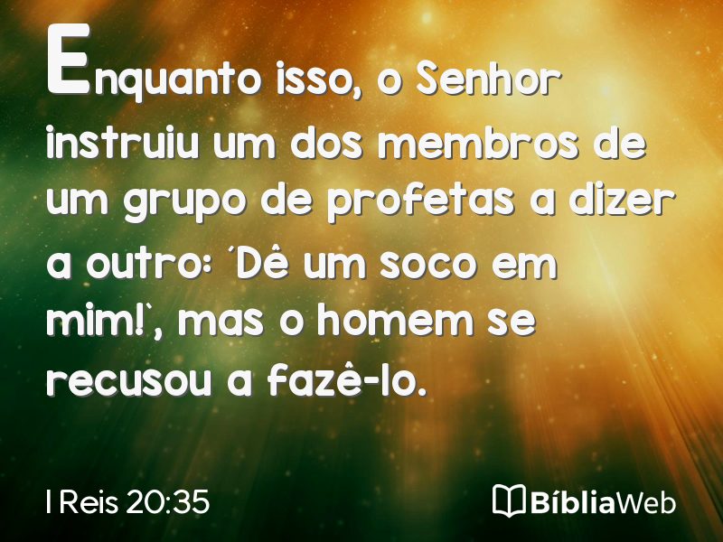 I Reis 20:35 em imagem para compartilhar