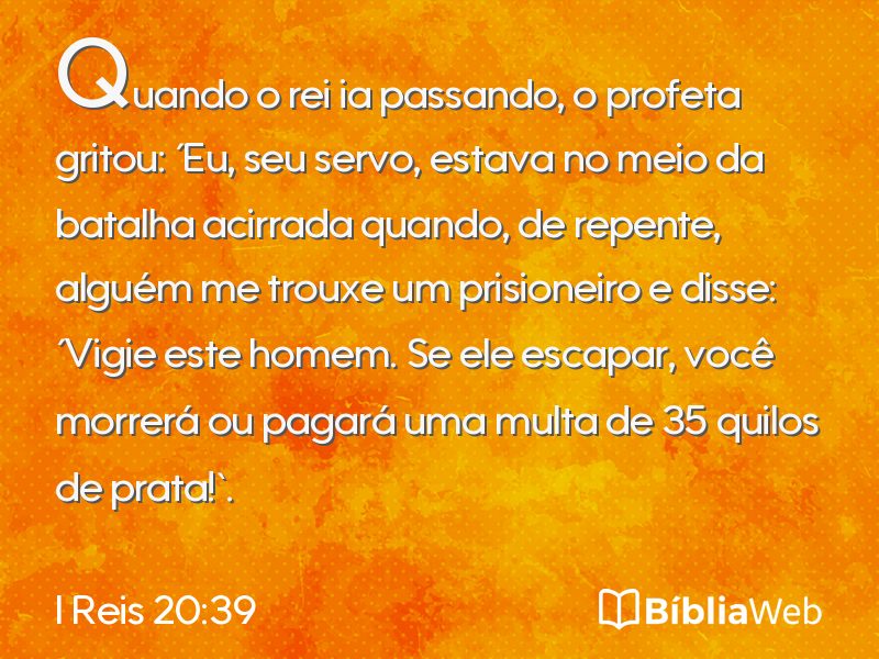 I Reis 20:39 em imagem para compartilhar