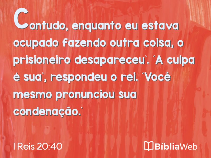 I Reis 20:40 em imagem para compartilhar