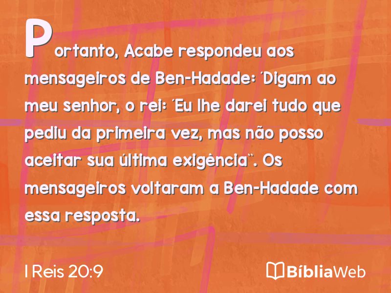 I Reis 20:9 em imagem para compartilhar