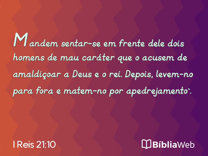 I Reis 21:10 em imagem para compartilhar