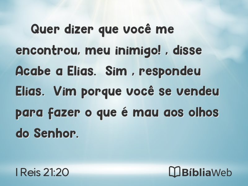 I Reis 21:20 em imagem para compartilhar