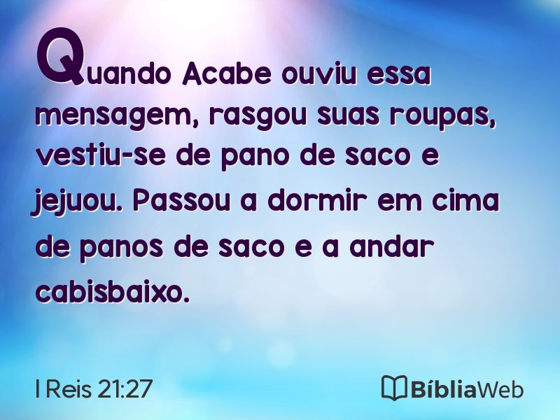 I Reis 21:27 em imagem para compartilhar