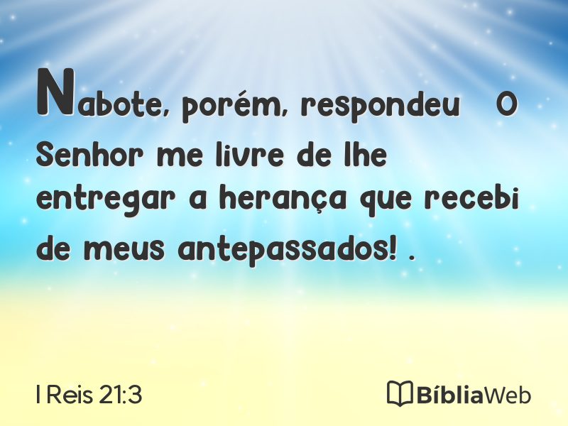 I Reis 21:3 em imagem para compartilhar