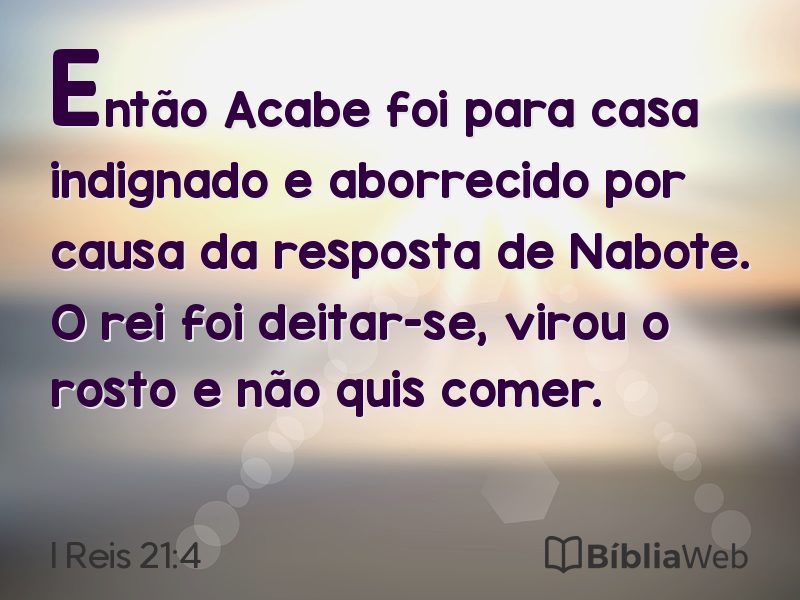 I Reis 21:4 em imagem para compartilhar
