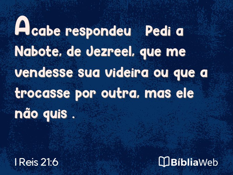 I Reis 21:6 em imagem para compartilhar