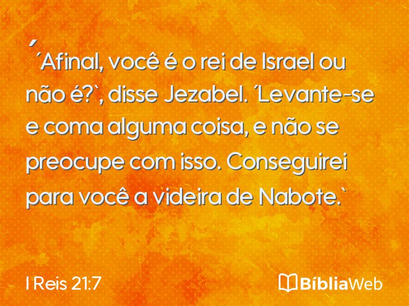 I Reis 21:7 em imagem para compartilhar