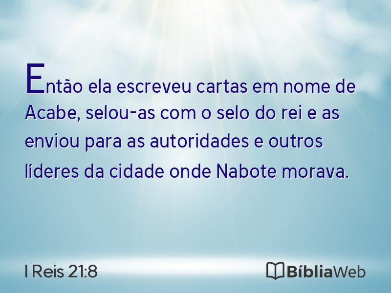 I Reis 21:8 em imagem para compartilhar
