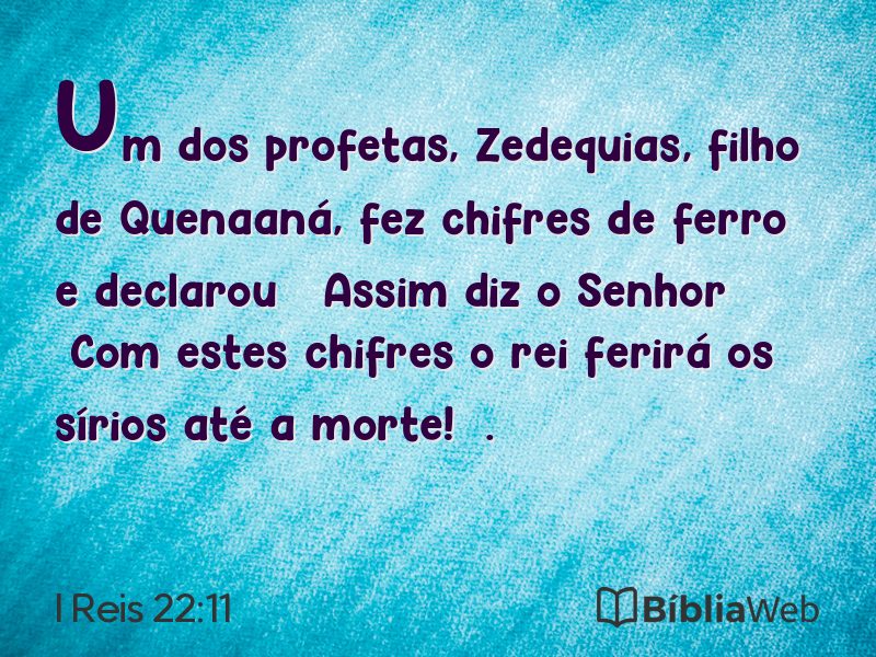 I Reis 22:11 em imagem para compartilhar