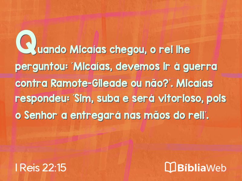 I Reis 22:15 em imagem para compartilhar