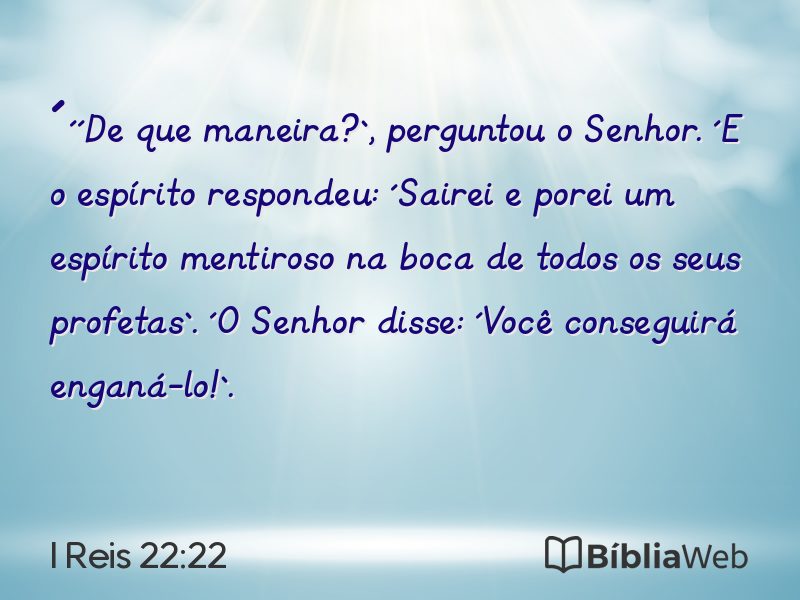 I Reis 22:22 em imagem para compartilhar
