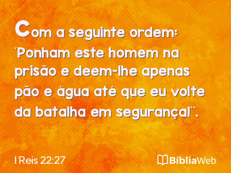 I Reis 22:27 em imagem para compartilhar